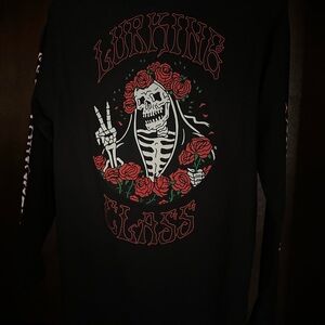 Lurking Class By Sketchy Skeleton Graphic Long Sleeve Shirt